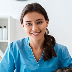 Smiling pet service worker